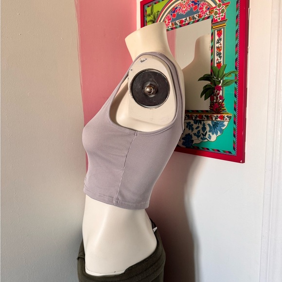 Light Grey Cropped Tank Top - Picture 4 of 5